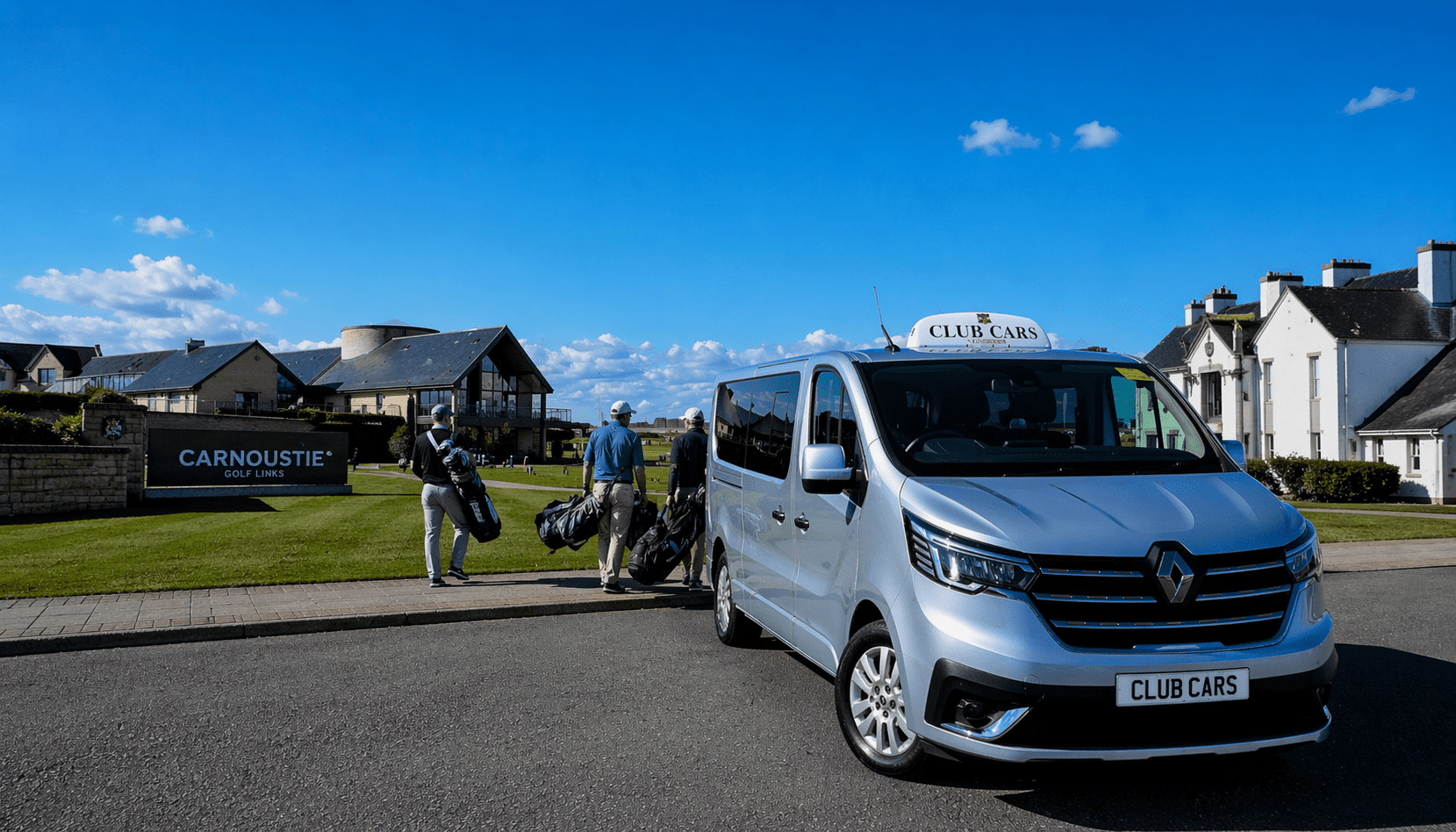 Club Cars minivan at Carnoustie golf course