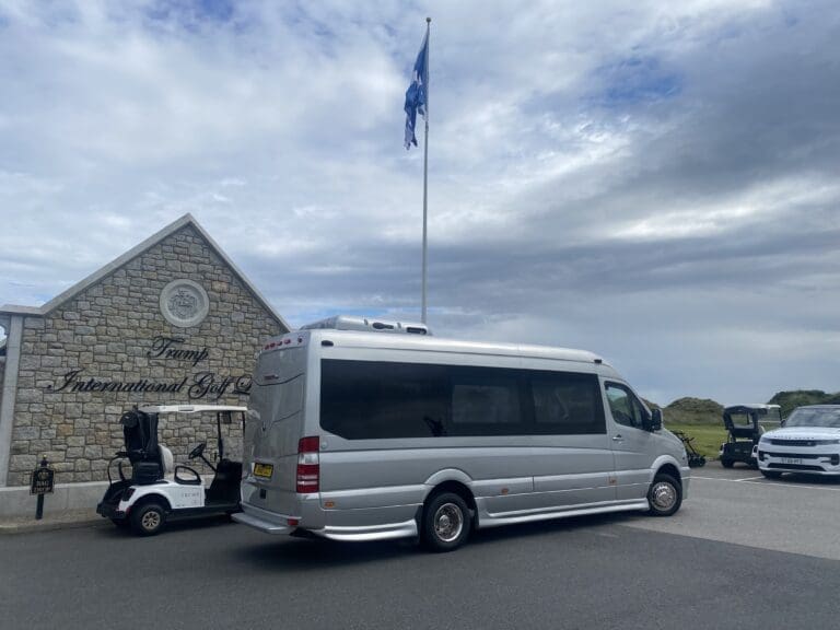 Mercedes chauffeur vehicle at a Scottish venue